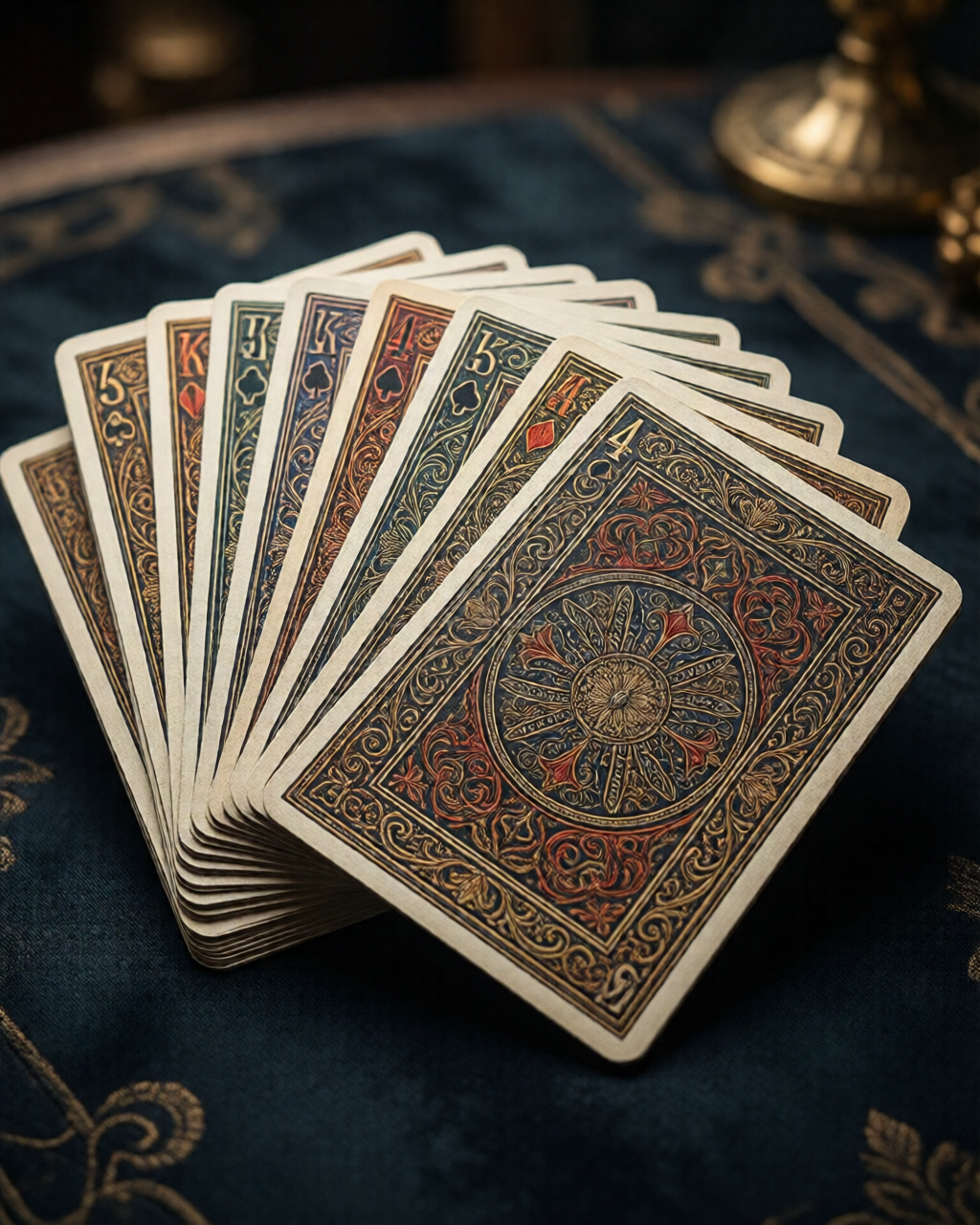 Card game table scene — কার্ড কৌশল