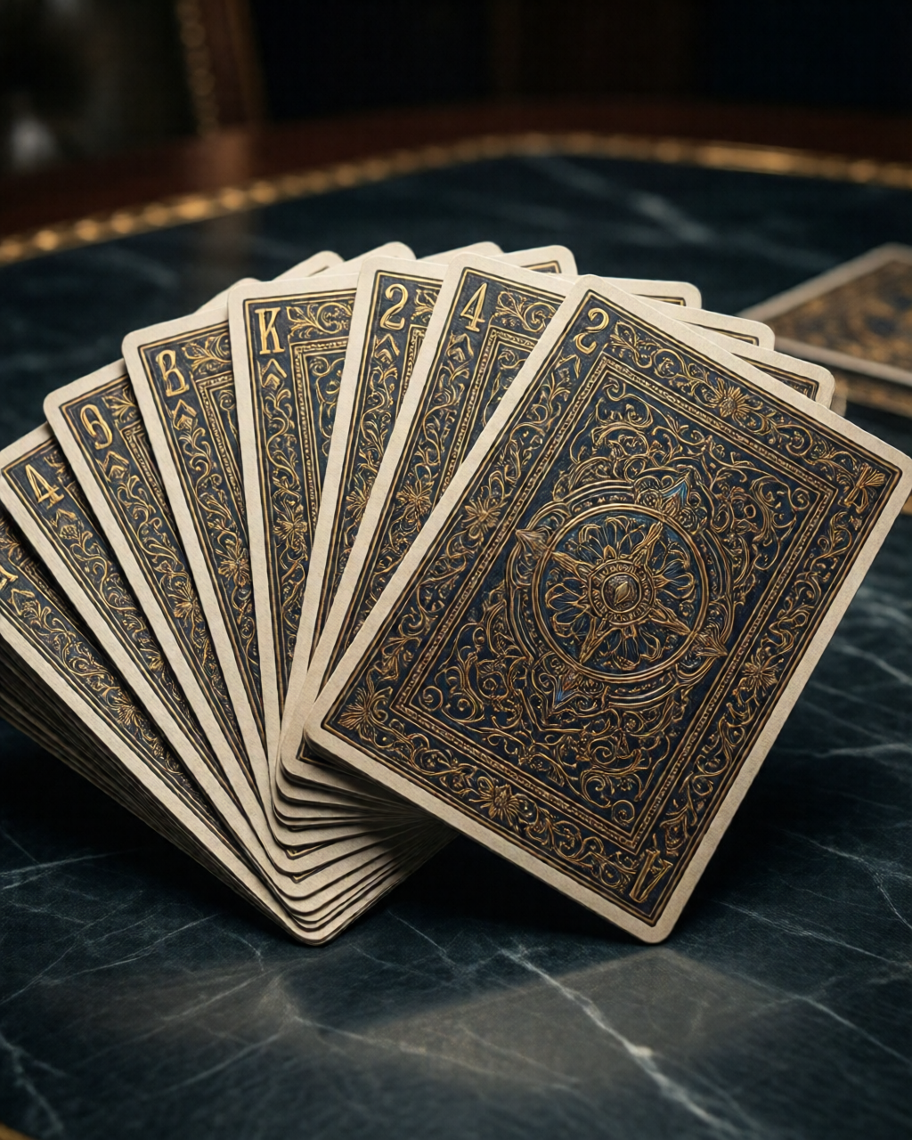 Card game table scene — رمی ٹپس