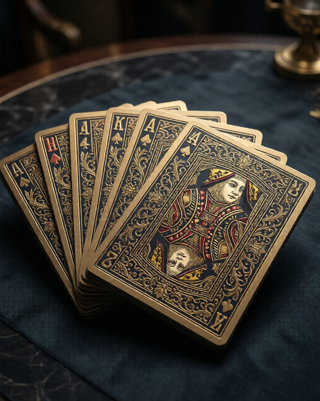 Card game table scene — کارڈ ماسٹر