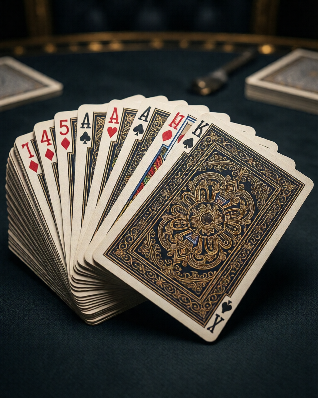 Card game table scene — کارڈ حکمت عملی