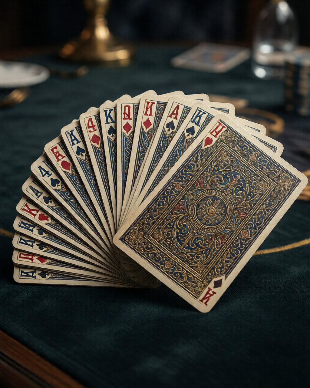 Card game table scene — भारतीय कार्ड खेल