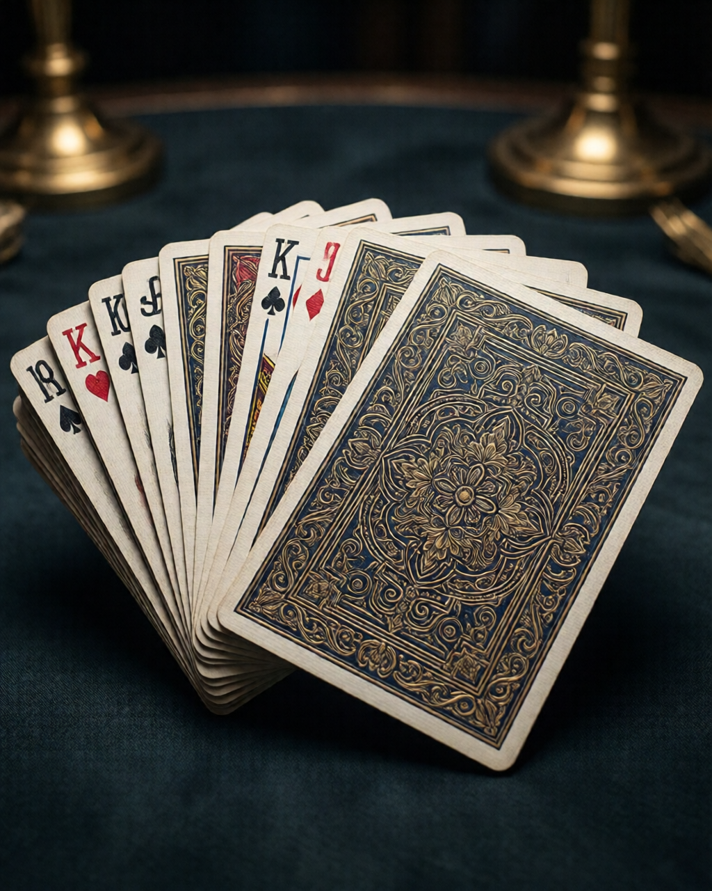 Card game table scene — हाथ पढ़ना