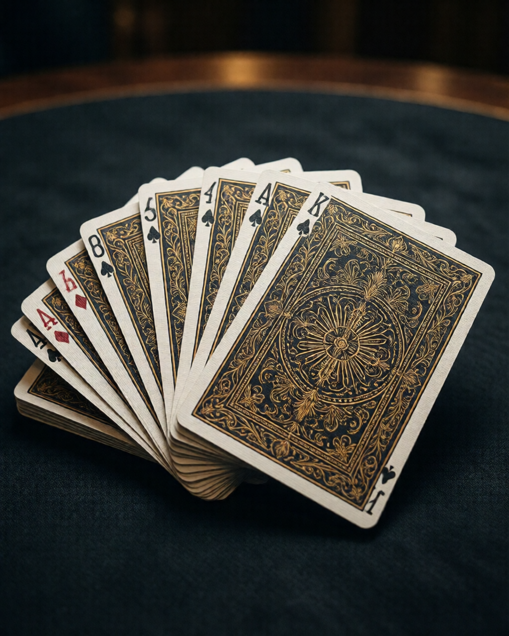 Card game table scene — رمی ٹپس