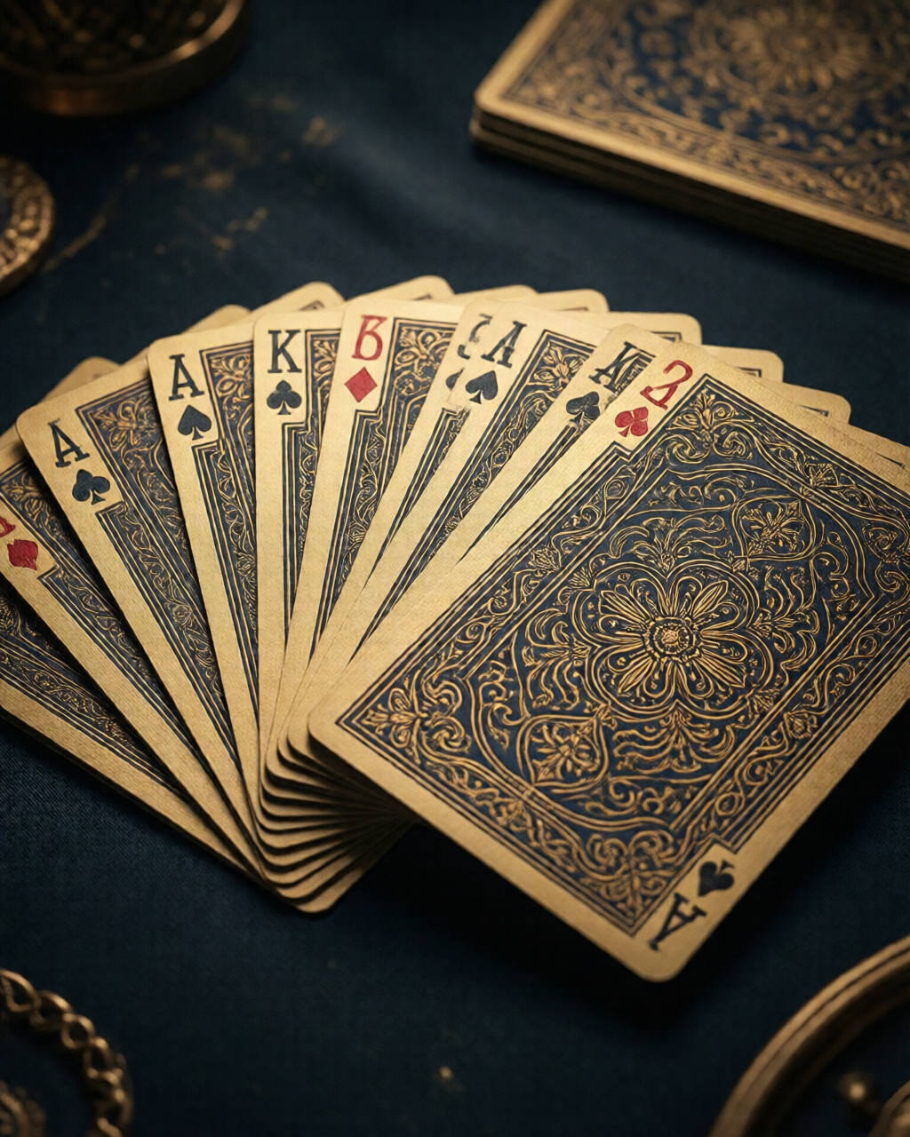 Card game table scene — کارڈ حکمت عملی