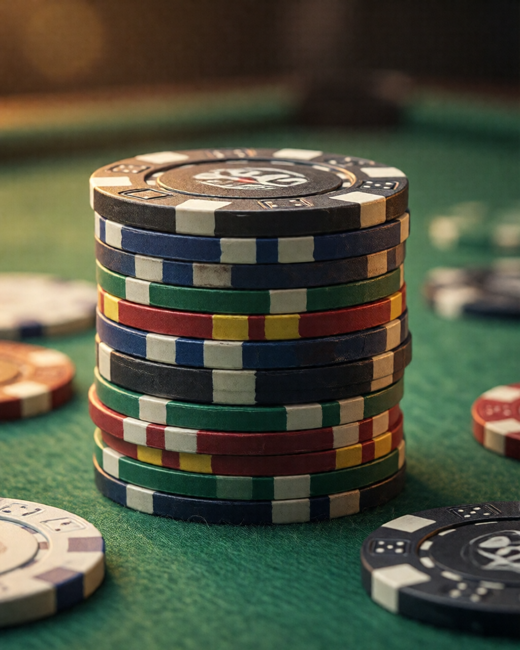 Card game table scene — تین پتی