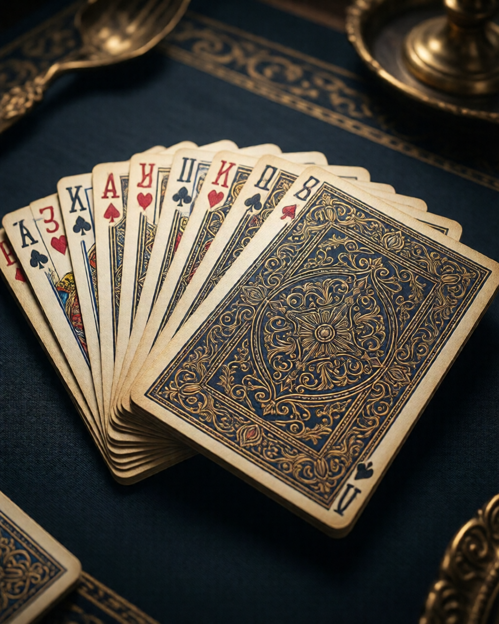 Card game table scene — رمی ٹپس