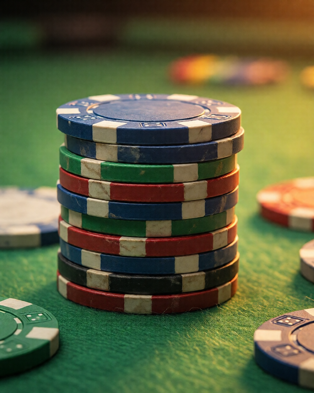 Card game table scene — ہاتھ پڑھنا