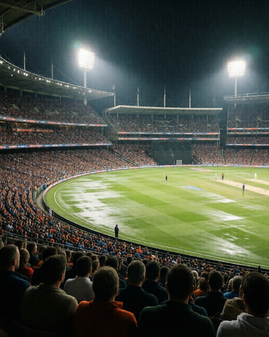 Cricket match scene — بیٹنگ نوٹس