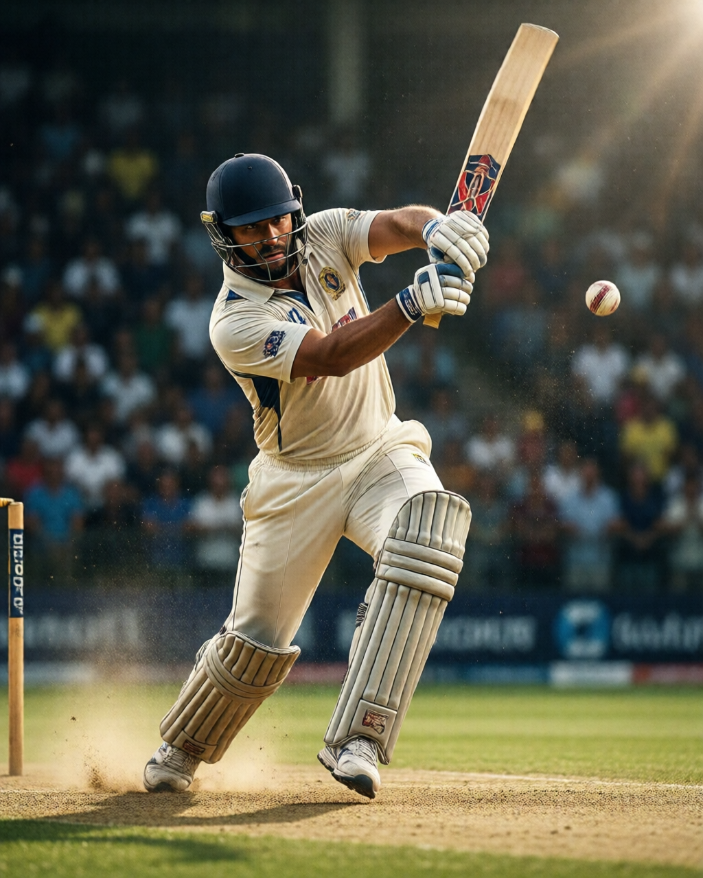 Cricket match scene — بیٹنگ نوٹس