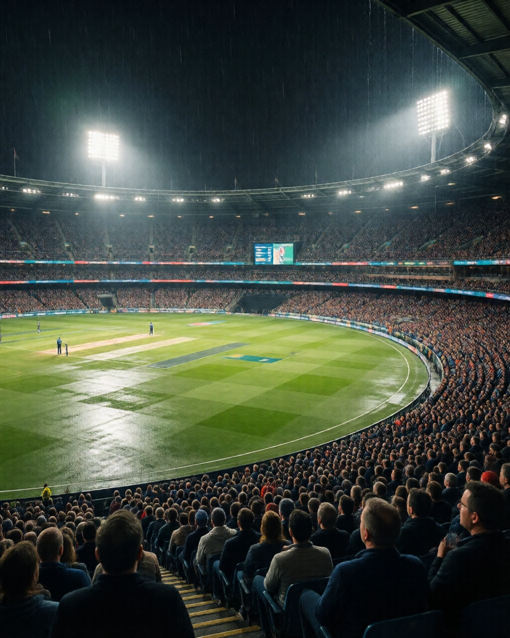 Cricket match scene — উইকেট ট্র্যাক