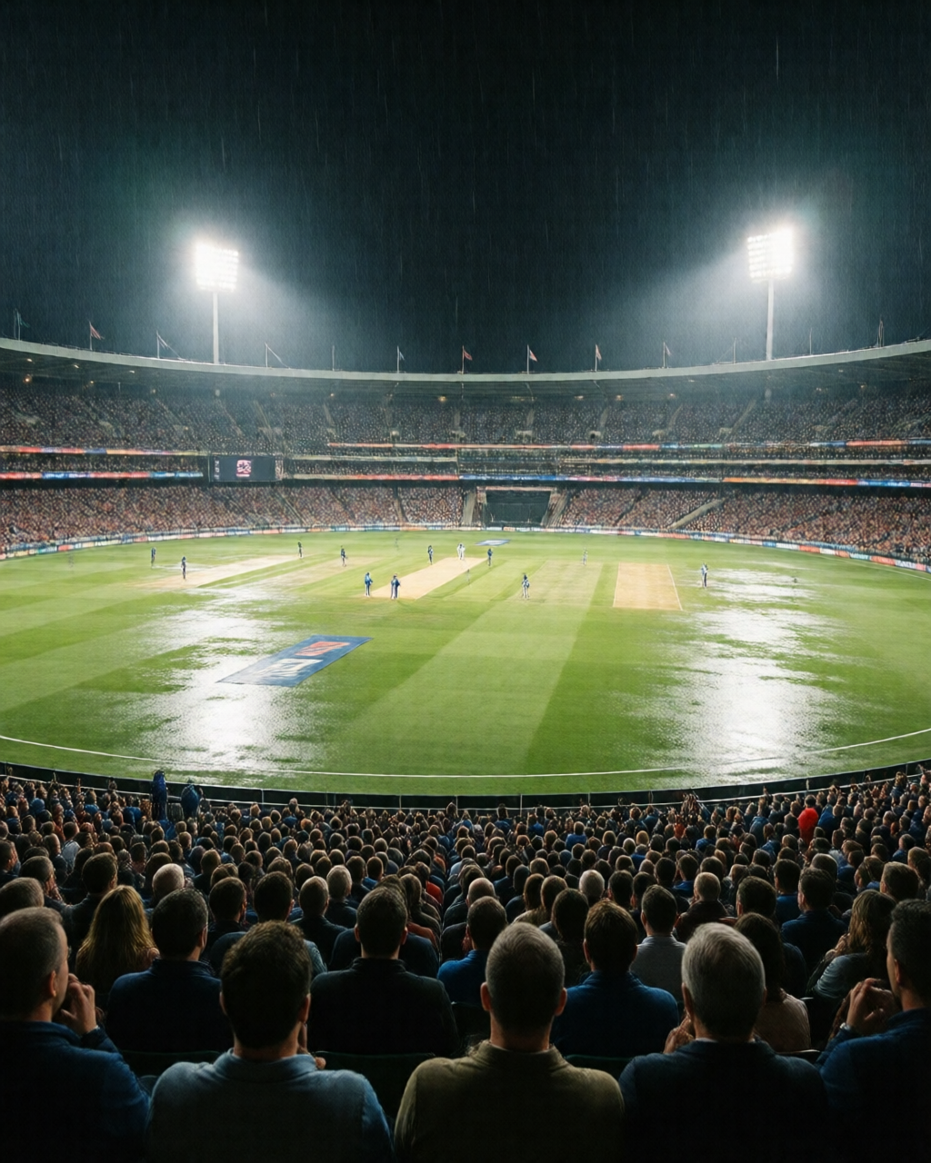Cricket match scene — खेल का मैदान
