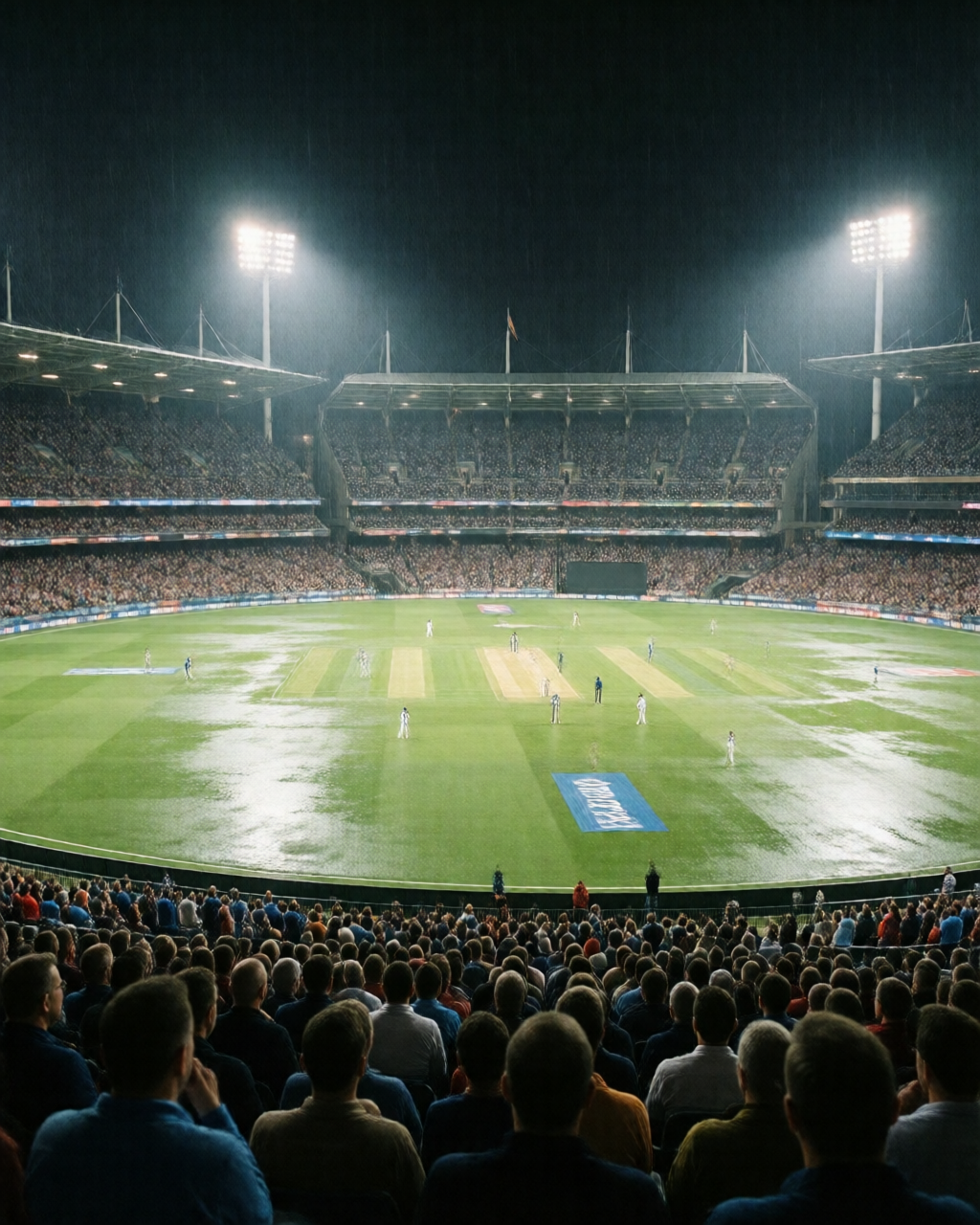 Cricket match scene — पिच रिपोर्ट