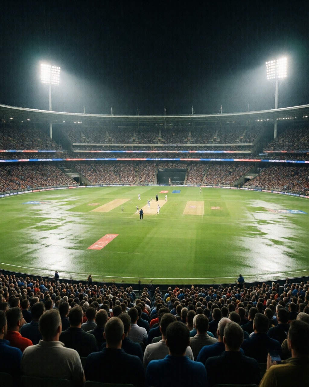 Cricket match scene — पिच रिपोर्ट