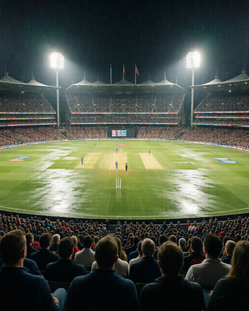 Cricket match scene — بیٹنگ نوٹس