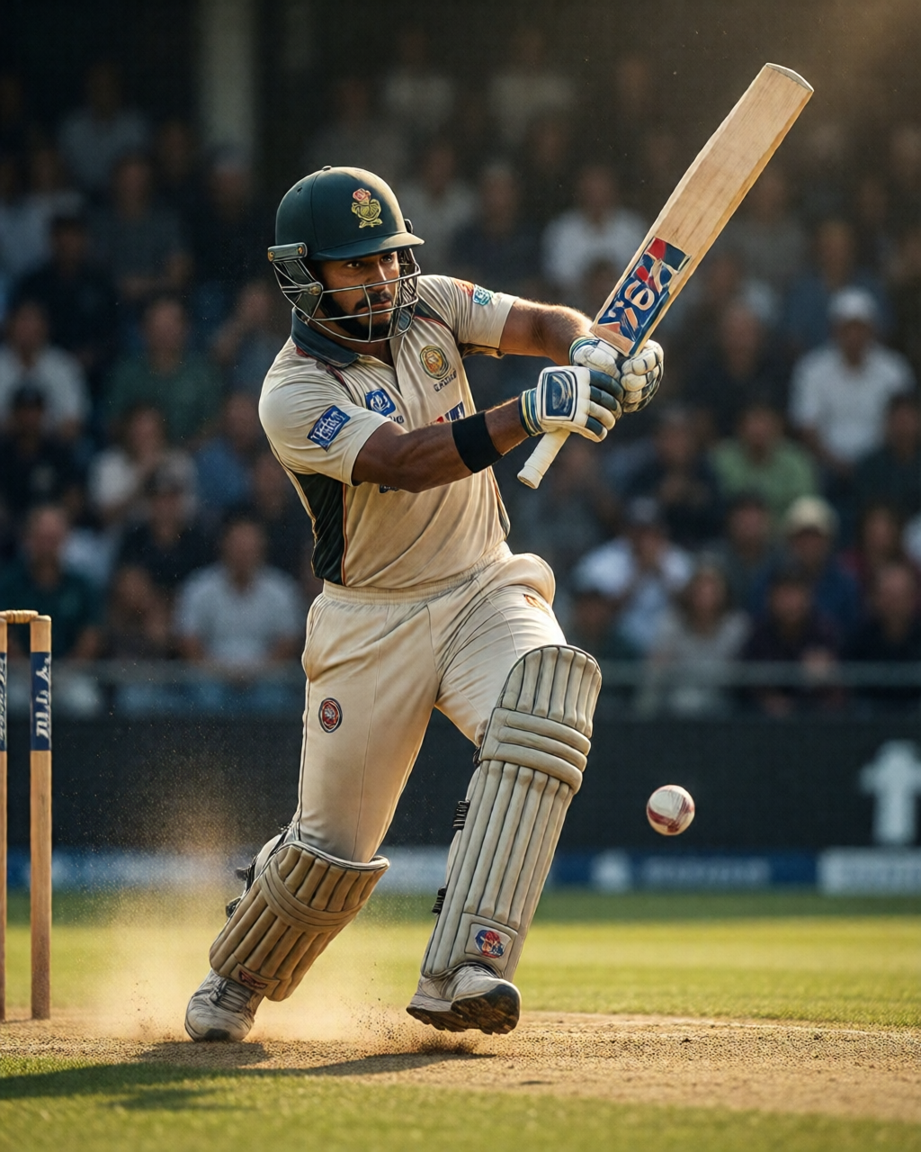 Cricket match scene — بیٹنگ نوٹس