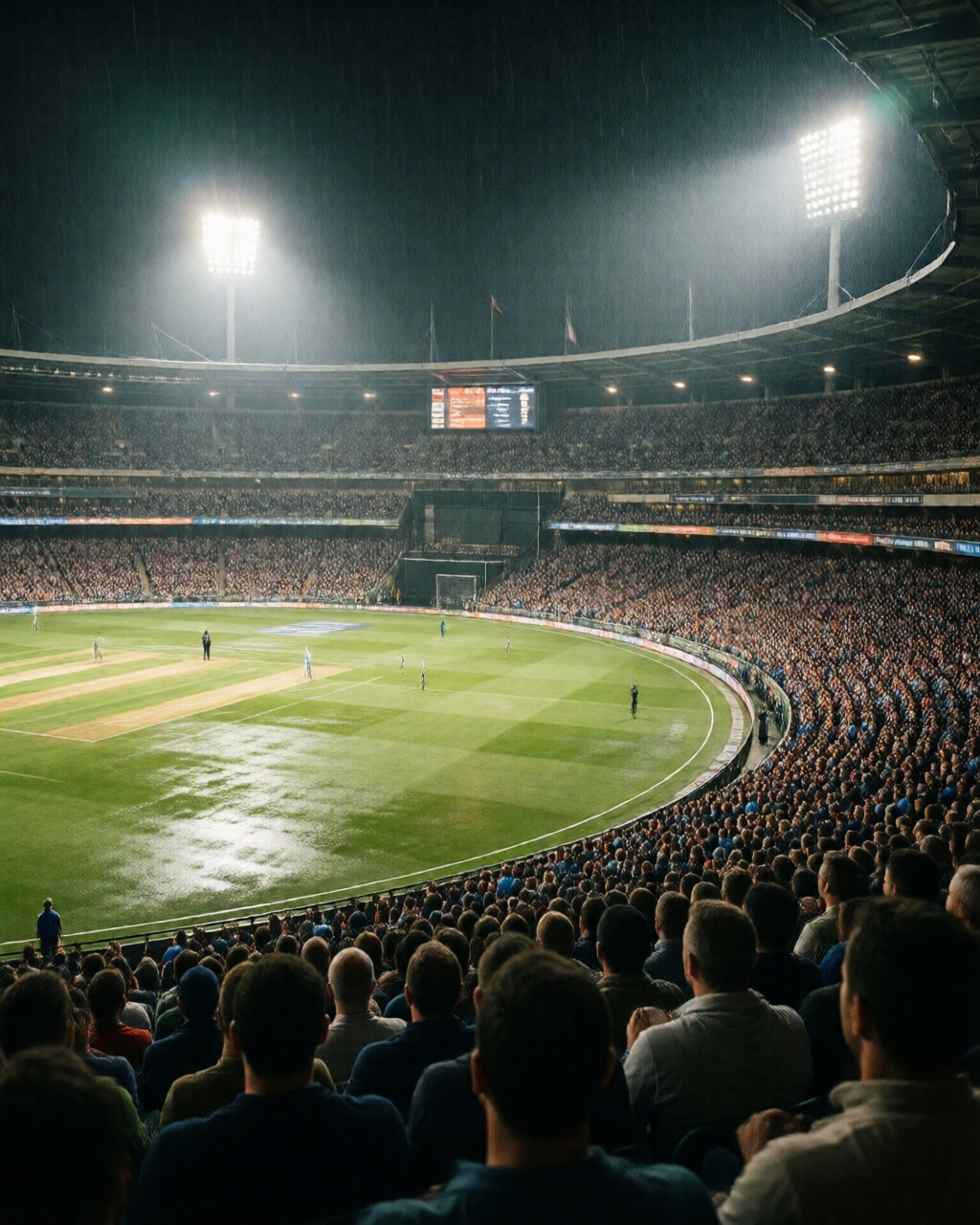 Cricket match scene — وکٹ ٹریک