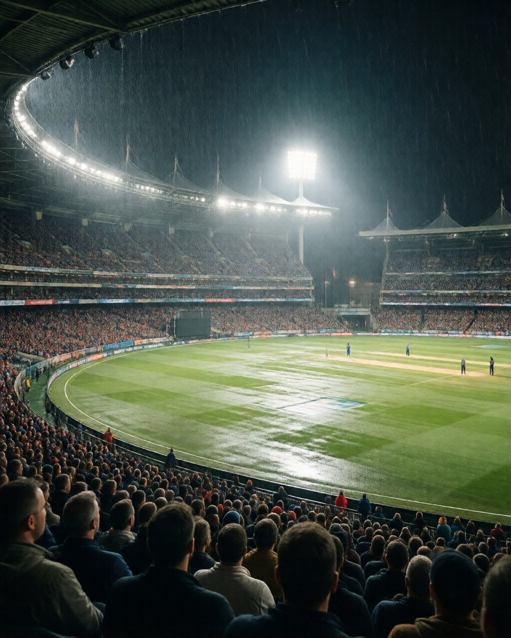 Cricket match scene — بیٹنگ نوٹس