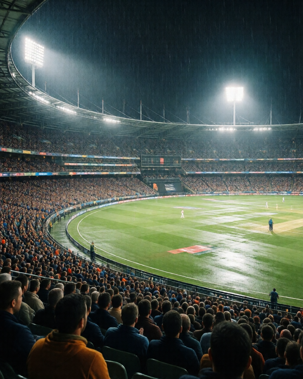Cricket match scene — بیٹنگ نوٹس