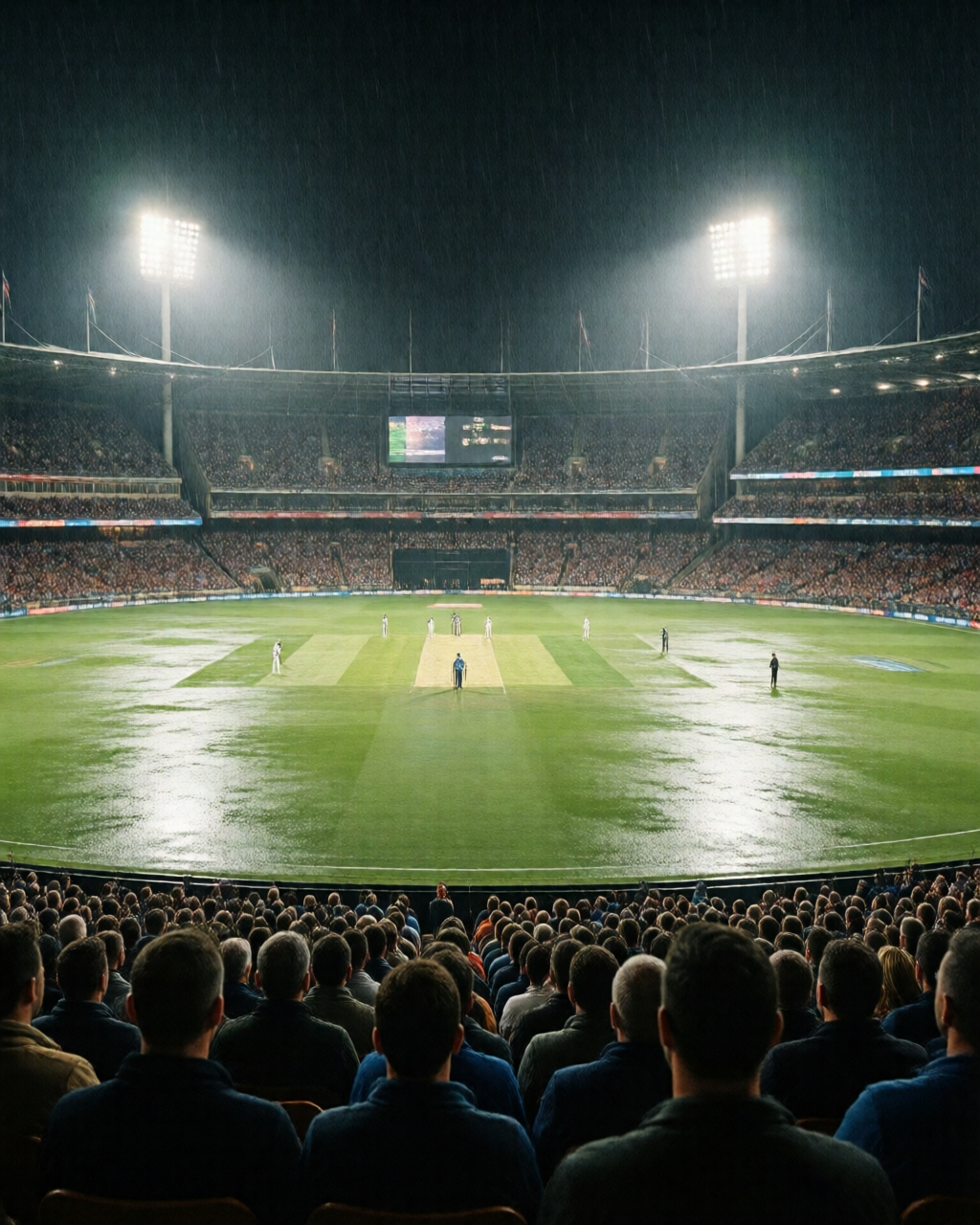 Cricket match scene — بیٹنگ نوٹس