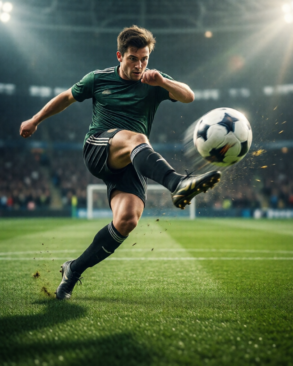 Football stadium scene — 득점 순간