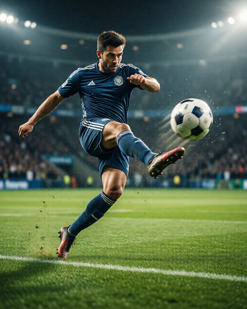 Football stadium scene — ប្រកួតបាល់ទាត់