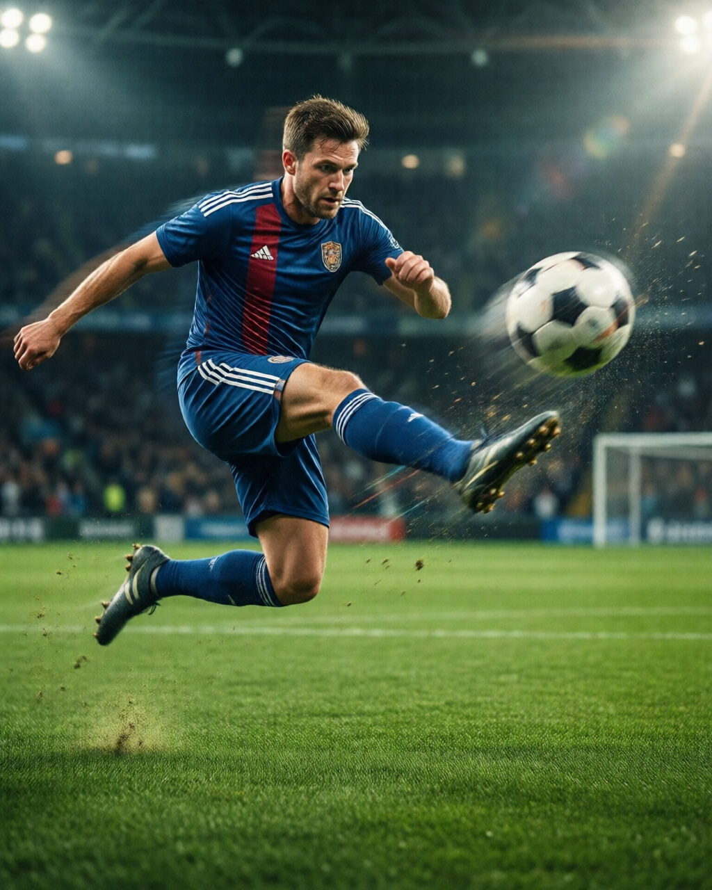 Football stadium scene — 득점 순간
