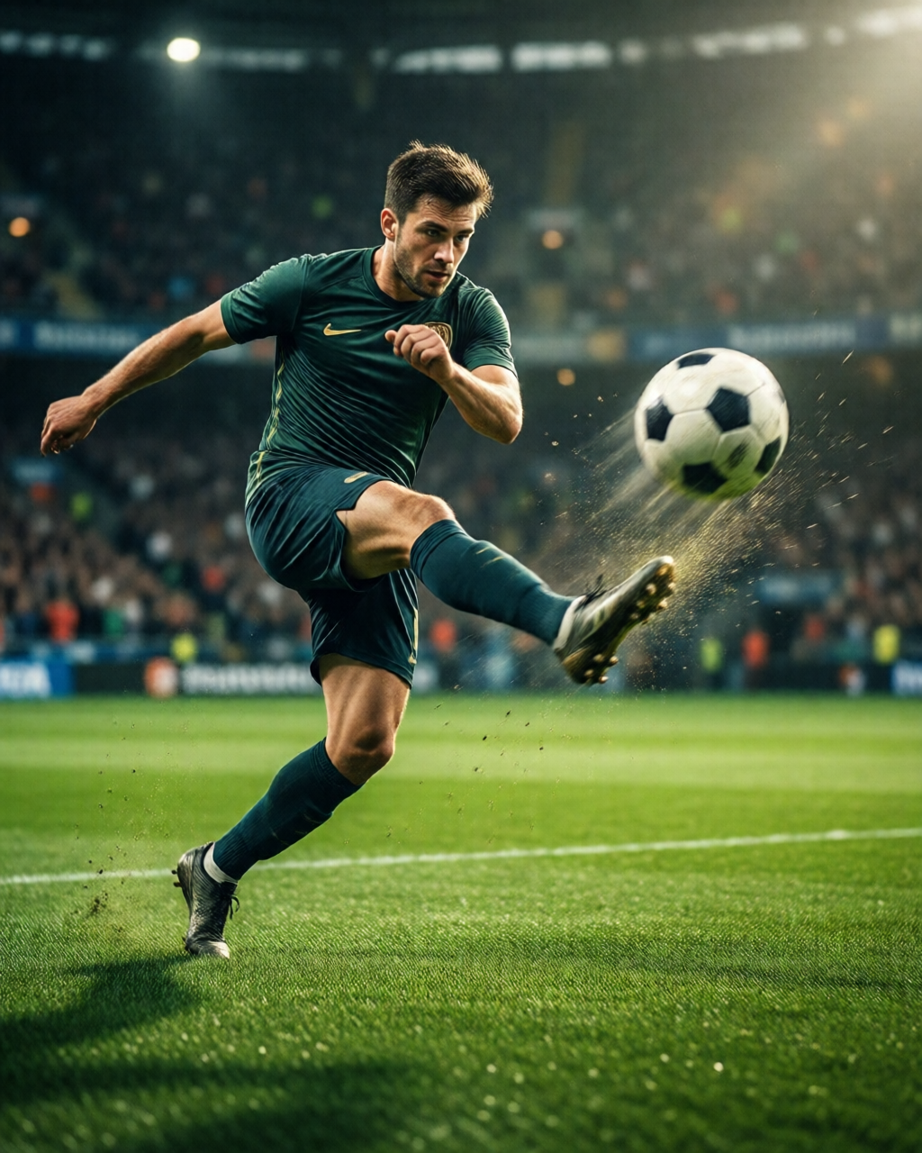 Football stadium scene — 득점 순간