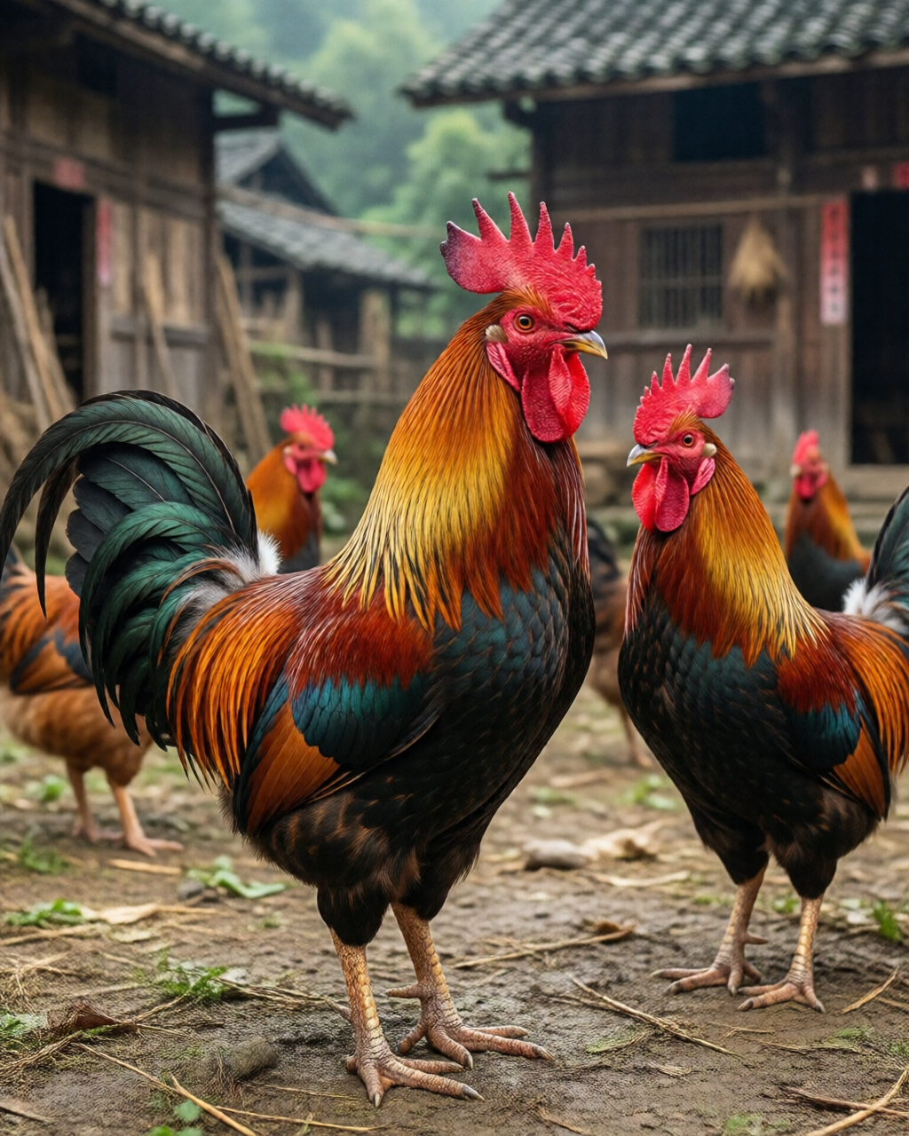 Gamefowl scene — Đá Gà Truyền Thống