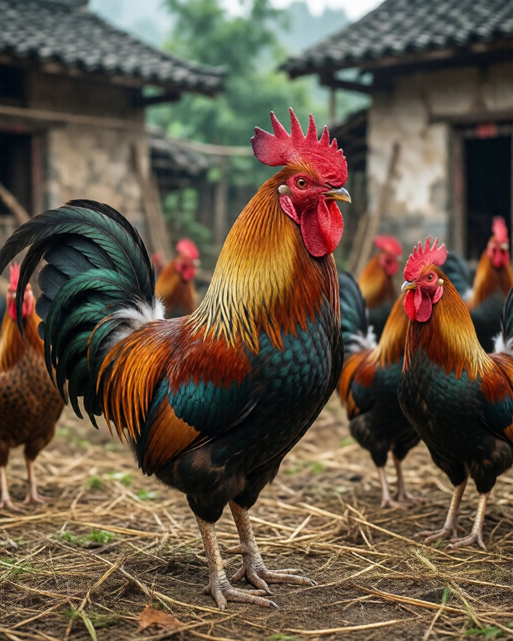 Gamefowl scene — ฝึกไก่ชน