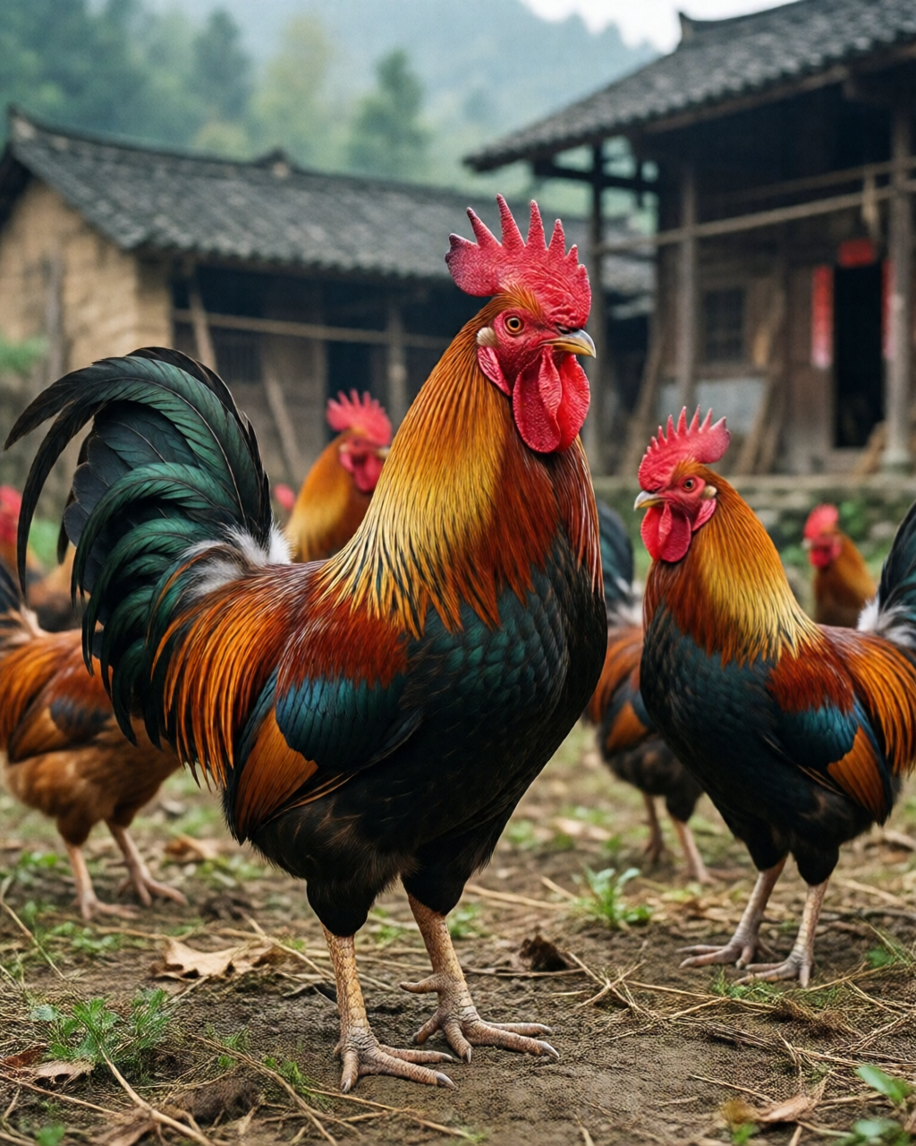 Gamefowl scene — ไก่ชนคลาสสิก