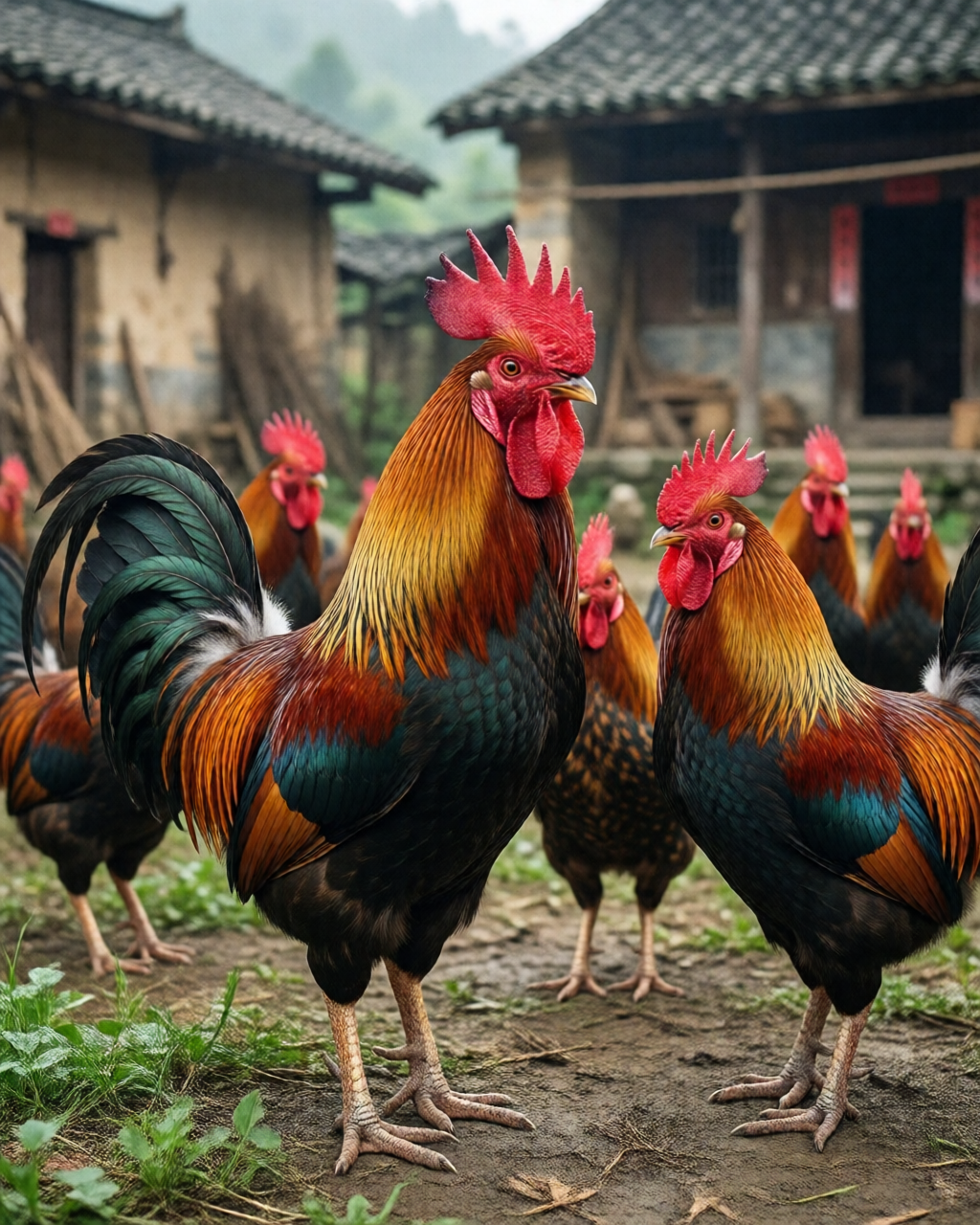 Gamefowl scene — ฝึกไก่ชน