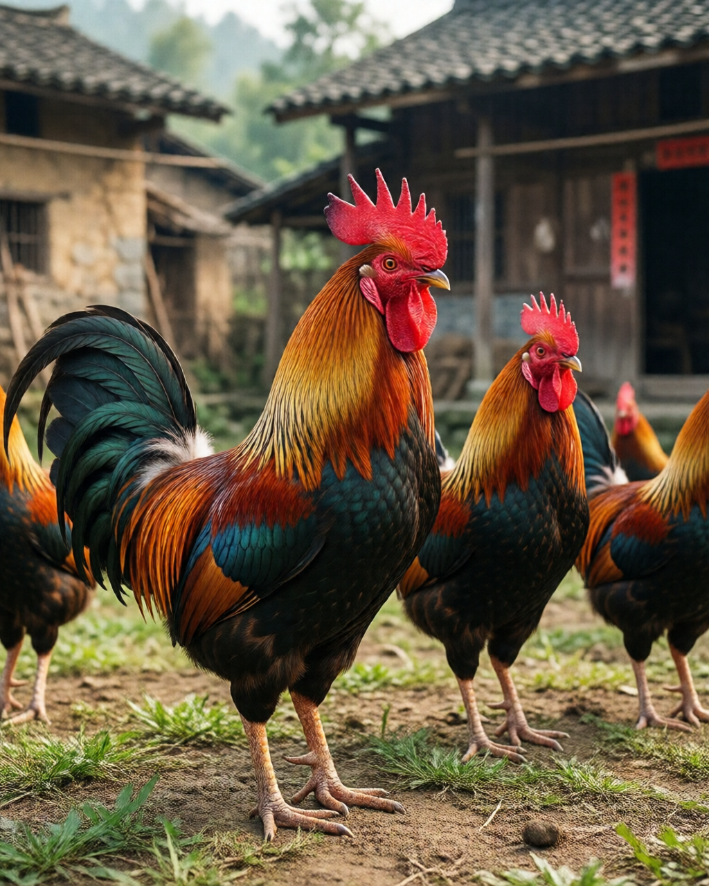 Gamefowl scene — ไก่ชนคลาสสิก