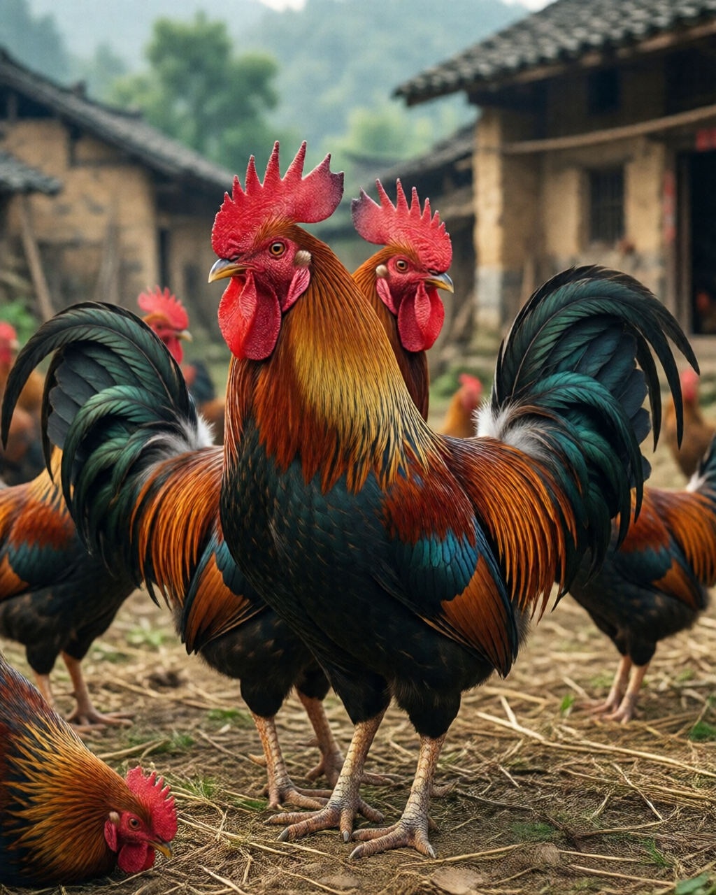 Gamefowl scene — Luyện Gà Chọi