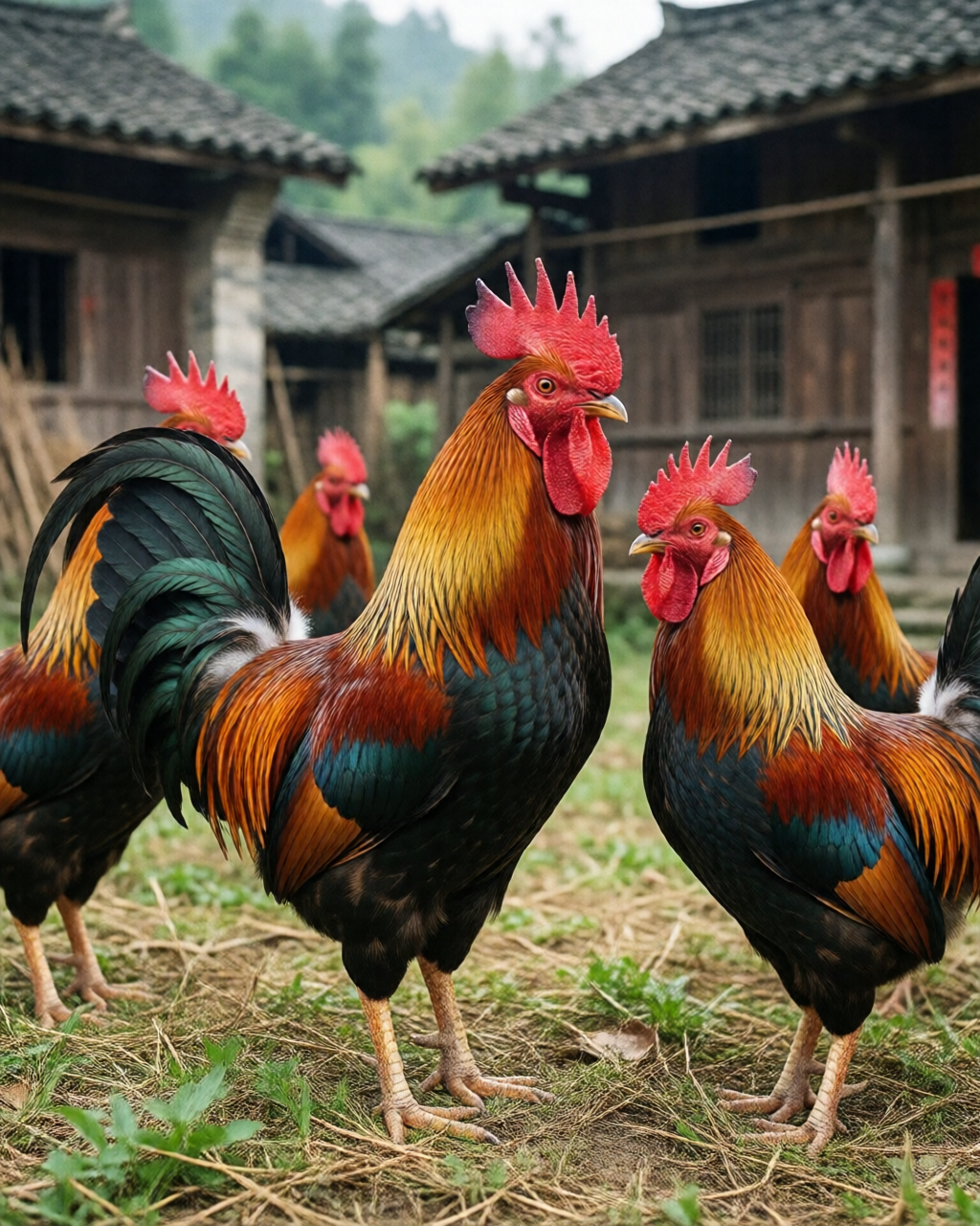 Gamefowl scene — Luyện Gà Chọi