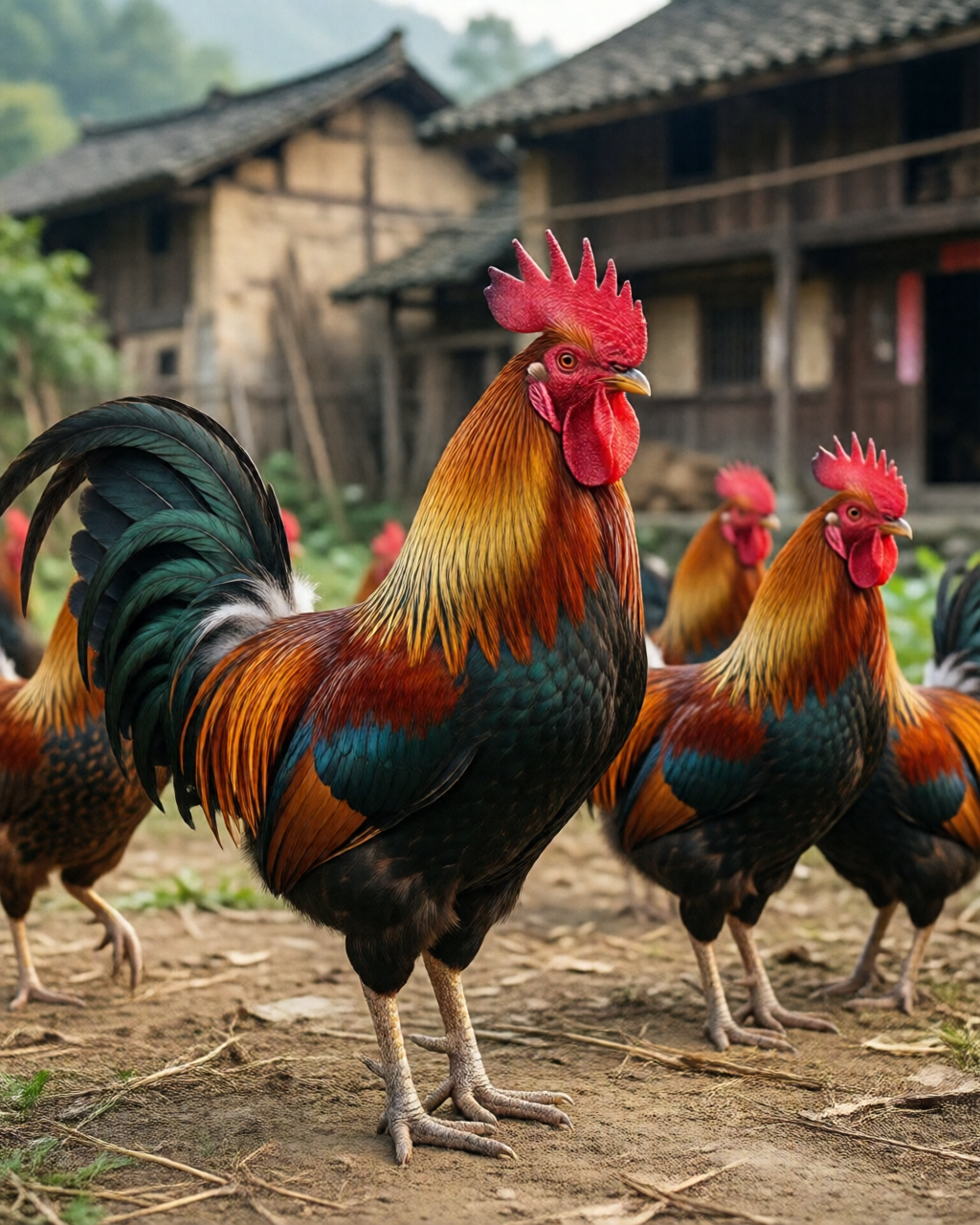 Gamefowl scene — Luyện Gà Chọi