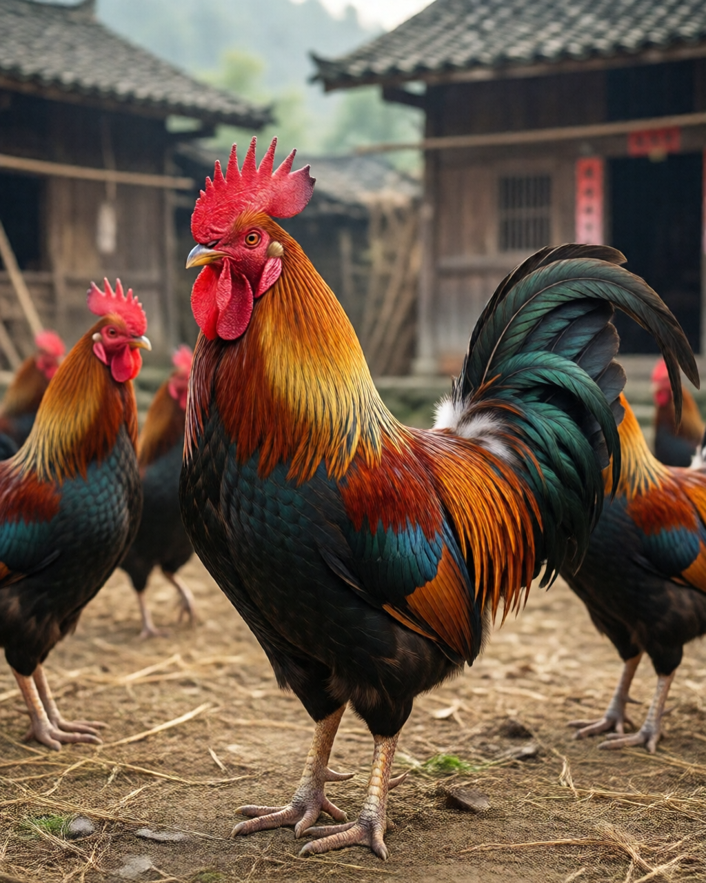 Gamefowl scene — Luyện Gà Chọi