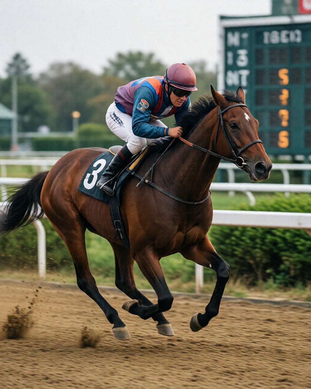 Horse racing scene — 騎師視角