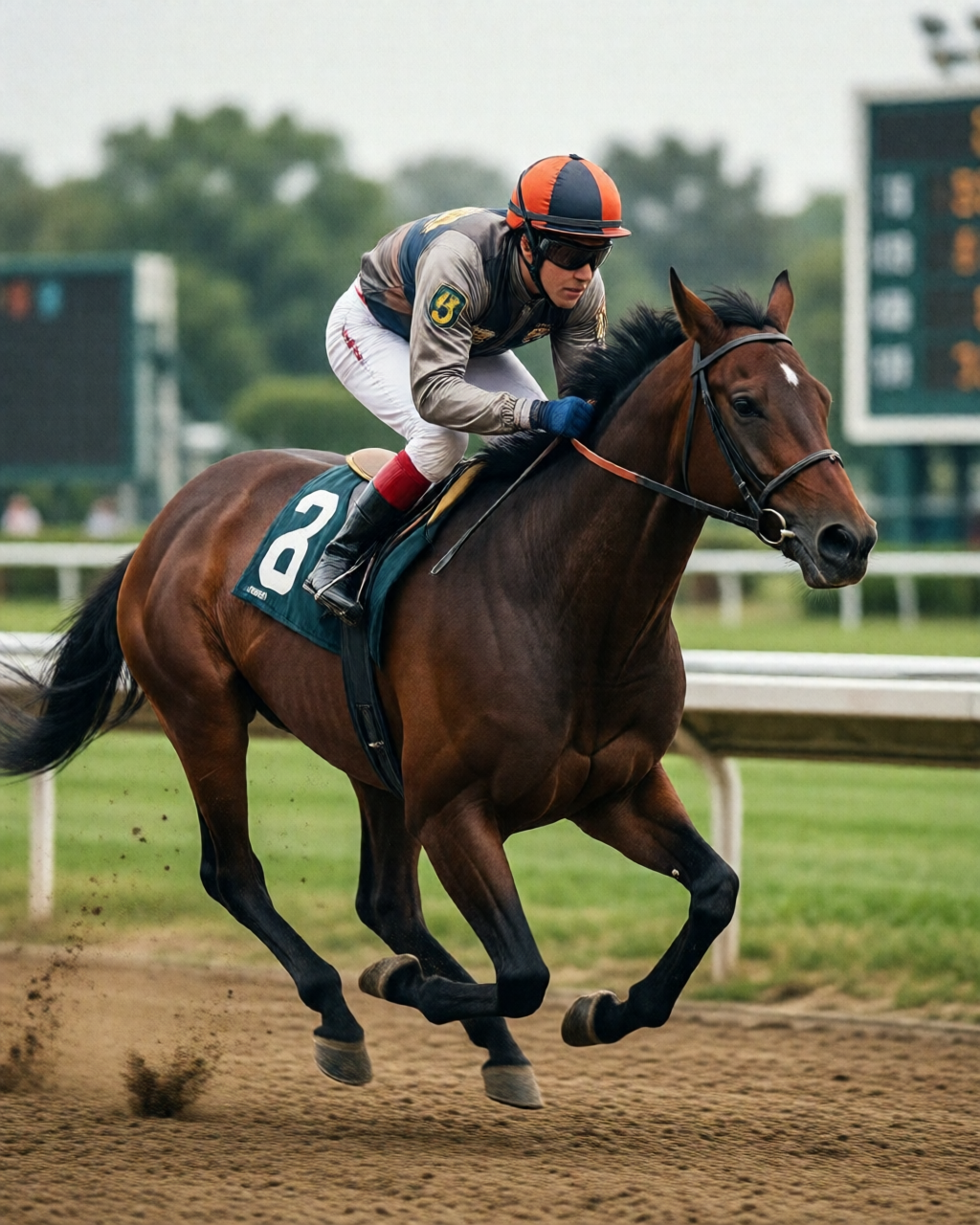 Horse racing scene — 騎師視角